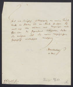 Brief des Staatkanzlers Fürst von Hardenberg ;