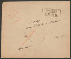 Briefumschlag von Alexander von Humboldt an Dr. Friedrich Althaus