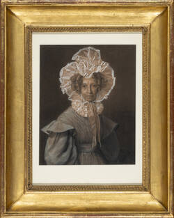 Porträt einer älteren Dame mit Spitzenhaube