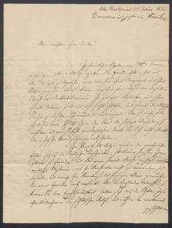 Christian Karl Josias Freiherr von Bunsen, Brief;