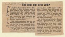 Zeitungsausschnitte - Zilles 93. Geburtstag