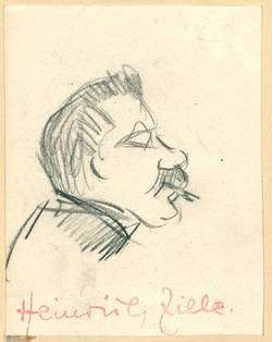 Kopf eines Mannes mit Zigarre und Knollnase, Profil