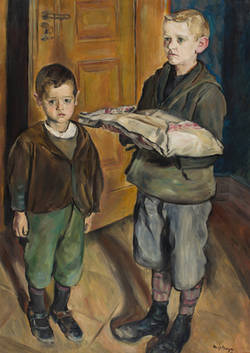 Wäscheaustragende Jungen, 1915