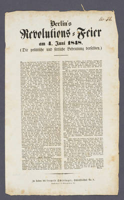 "Berlin's Revolutions-Feier am 4. Juni 1848 (Die politische und sittliche Bedeutung derselben)"
