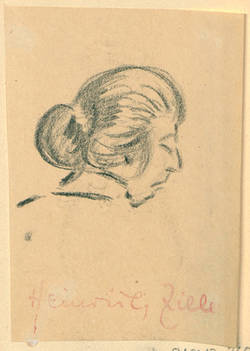Kopf einer Frau mit geschlossenen Augen, Profil