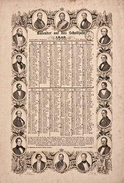 Persönlichkeiten - Kalender auf das Schaltjahr 1848
