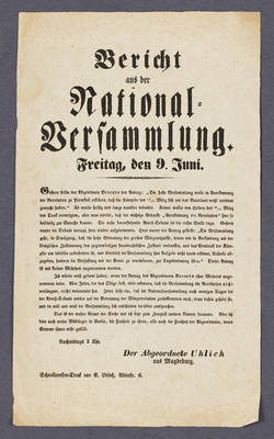 "Bericht aus der National-Versammlung. Freitag, den 9. Juni 1848."