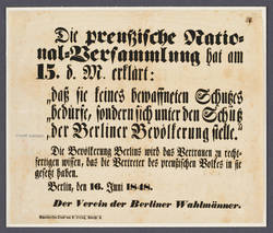 Öffentliche Erklärung der preußischen Nationalversammlung