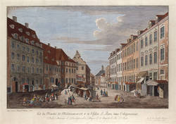 Ansicht des Molkenmarkts und der Petrikirche in der Ferne;