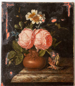 Blumenstilleben mit Wolfsmilchschwärmer, 1706