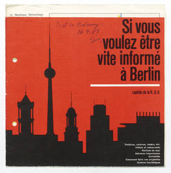 Nachlass der Berlin- Information. Ost - Berlin - Tourismus.