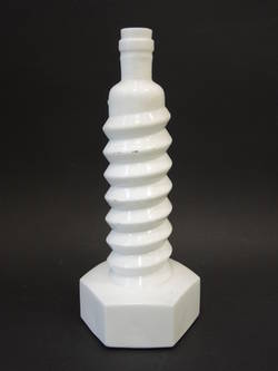 Glasflasche in Form einer Schraube (weiß)