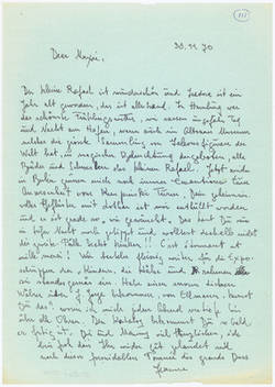 Brief von Jeanne Mammen an Max Delbrück, 30.11.1970