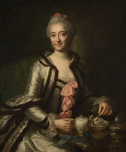 Bildnis einer Dame mit Teeservice