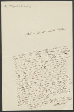 Alexander von Humboldt an den Historiker Francois A. A. Mignet