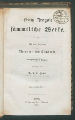 Franz Arago's sämmtliche Werke...
7. Bd