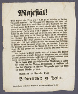 "Majestät!" - Offener Brief der Stadtverordneten zu Berlin
