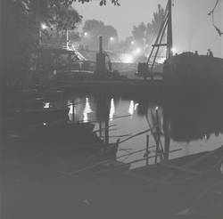 "Nachtaufnahme vom Kladower Hafen"