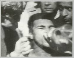 o.T., TV-Bild während der Übertragung des Kampfes zwischen Ali und Foreman