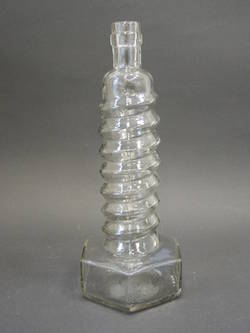 Glasflasche in Form einer Schraube (klar)