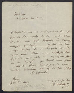Brief des Staatskanzlers Fürst von Hardenberg an Hufnagel in Frankfurt/Main ;