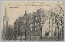 Schulgebäude des Pestalozzi-Lyzeum mit Ober-Lyzeum in Berlin-Lichtenberg