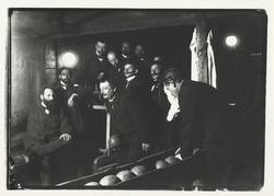 Kegelabend der Begasschüler, mit August Kraus, Fritz Klimsch, Nikolaus Friedrich und August Heer