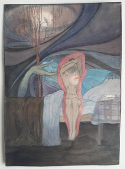Hand mit Pierrotkopf, um 1910/14