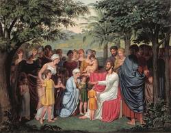 Christus segnet die Kinder;
