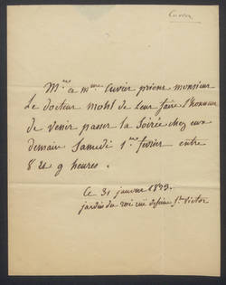 Anne-Marie Cuvier, Brief an Dr. Mohl