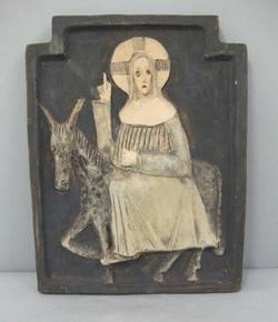 Platte, Christus auf einem Esel