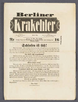 "Berliner Krakehler. - Nr. 16."