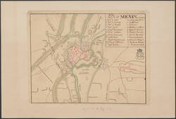 Plan der Belagerung von Menin 1706;