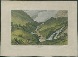 Vue d´une des cascades du Tesin, en descendant le St. Gothard pour arriver a Airolo;