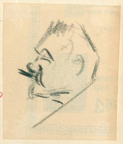 Kopf eines Mannes mit Zigarre, Profil