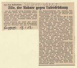 Zeitungsauschnitte - Zilles 94. Geburtstag