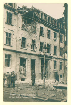 Novemberrevolution: "Zerstörung durch Artillerie in der Alten Schützenstraße"