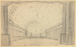 Klassizistischer Saal mit Tonnengewölbe;