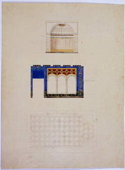 Entwurf zur Vorhalle des Viridariums der Römischen Bäder