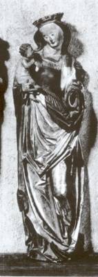 Madonna, Figur vom Mittelschrein eines Retabels aus der Kirche in Köpenick;