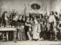 Szene mit Friedrich Kaxssler als Kurfürst, Gustav Fröhlich in der Titelrolle und Paul Wegener als Kottwitz in Prinz von Homburg