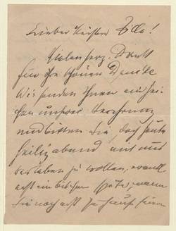 Eigenhändiger Brief an Heinrich Zille, betr. Einladung zum Heiligabend mit Antwortschreiben