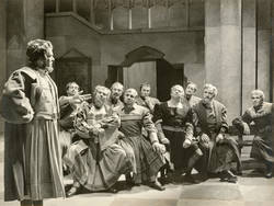 Szene mit Josef Herrmann als Hans Sachs in der Eröffnungspremiere "Die Meistersinger von Nürnberg"