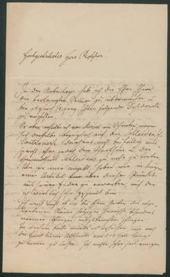 Franz Joseph Andreas Nicolaus Unger, Brief