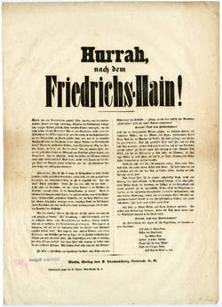 "Hurrah nach dem Friedrichs-Hain!"