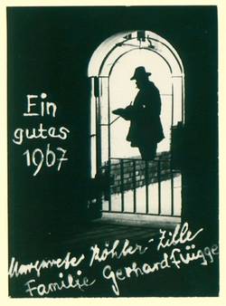 Eigenhändige Postkarte von Margarete Zille m.e.U., sowie Familie Gerhard Flügge betr. Neujahr 1967