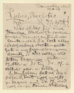 Eigenhändiger Brief Heinrich Zilles an Käthe Mehlitz 