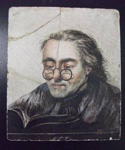 Fliese, Porträt eines lesenden Mannes