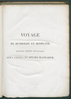 Voyage de Humboldt et Bonpland
6.P., Botanique, 2