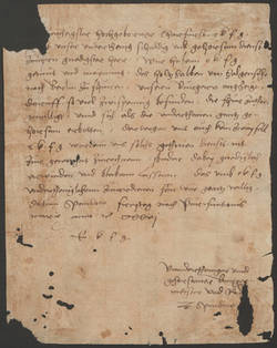Schreiben des Bürgermeisters von Spandau an den Kurfürsten Joachim II. von Brandenburg